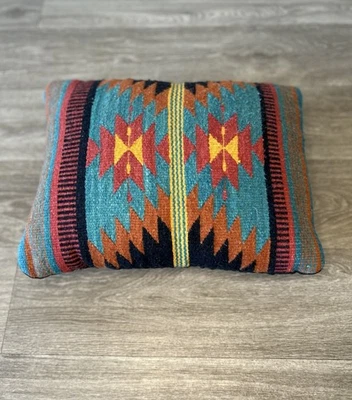 VTG Southwestern Navajo Accent Designed Zapotec Hand-Woven Wool Pillow 18X14.5 - Image 1 of 4