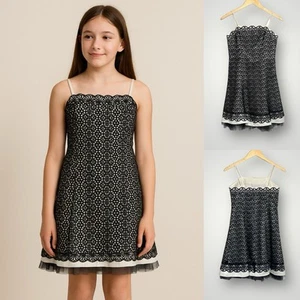 Jessica McClintock Dress Girls Size 14 Occasion Party Lace Overlay Tulle Hem USA - Picture 1 of 6
