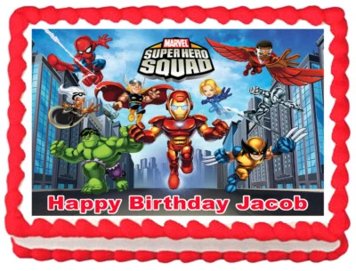 SUPER HERO SQUAD Edible Cake topper Party image
