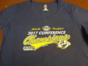 Nashville Predators 2017 Conference Champions  T Shirt Womens Large F19