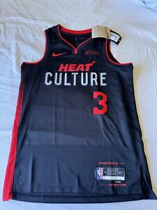 100% Authentic Dwyane Wade Nike Miami Heat Culture Jersey Size Medium Swingman