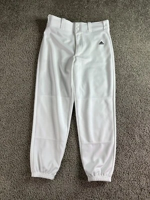 Pantalones de béisbol Adidas para niños extra grandes blancos negros listos para aire libre niños Foto 1 de 4