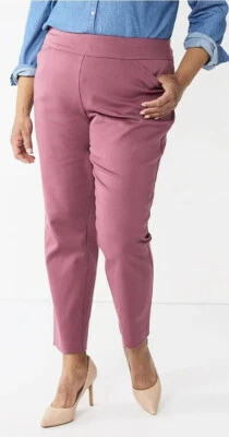 CROFT & BARROW The Effortless Stretch Pull On Dress Pant Size 30W Short Womens - Image 1 of 4