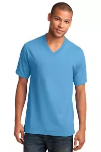 Port & Company - Men's Core Cotton V-Neck Tee - Picture 1 of 17