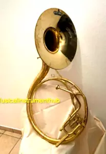 SOUSAPHONE 16" BELL SIZE OF PURE BRASS META IN GOLD POLISH +HARD CASE +FREE SHIP - Picture 1 of 19