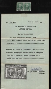 Confederate States 13 used pair Shreveport cancel 1974 PFC PF certificate - Picture 1 of 4
