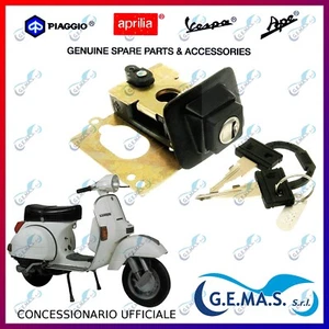 Kit blocchetto chiave serratura sella Piaggio Vespa PX arcobaleno e millenium - Picture 1 of 1