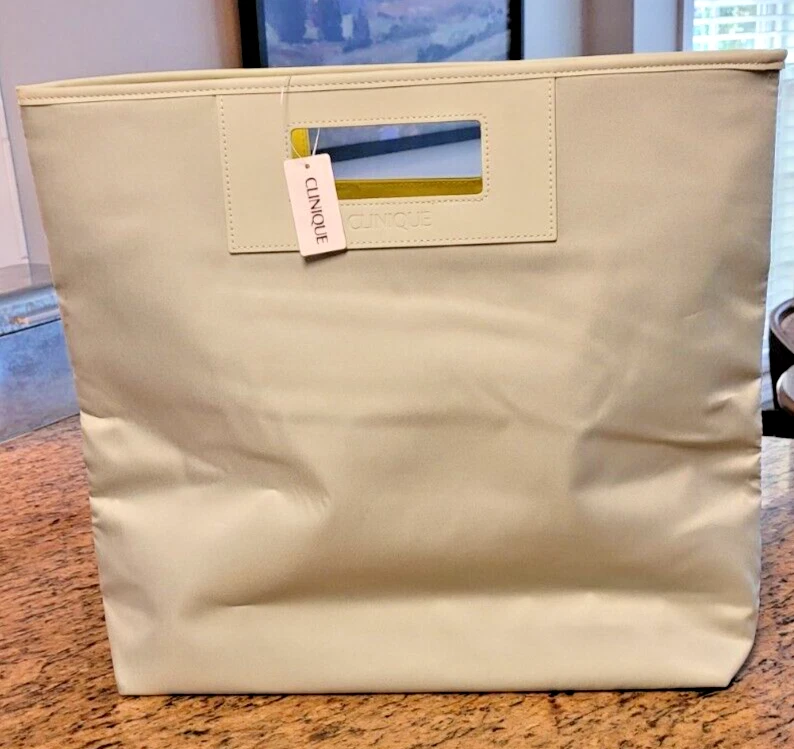 CLINIQUE Beauty SkinCare Large Tote Bag / Purse Mint Green - -