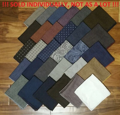 Cuadrado de bolsillo reversible de lana y algodón platino ELEVENTY 12"" hecho en Italia precio de venta sugerido por el fabricante 95 USD Foto 1 de 4