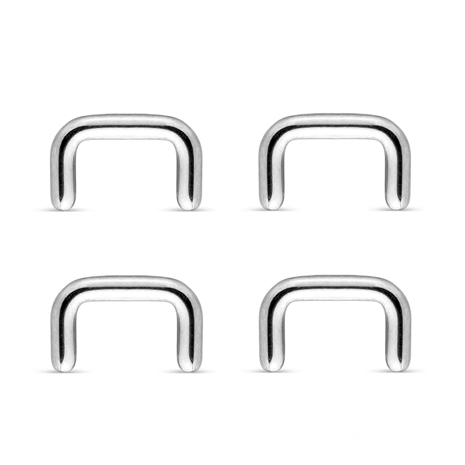 4 Pc 14G Or 16G 316L Surgical Steel Nose Septum Retainer 1/4" (6mm) Length  - Image 1 of 3