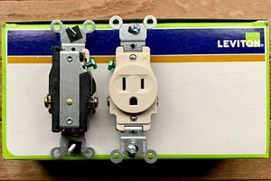 BRANDNEUE LEVITON 5015-T HANDELSÜBLICHE 15A STECKDOSEN (2 Stück) - Bild 1 von 2