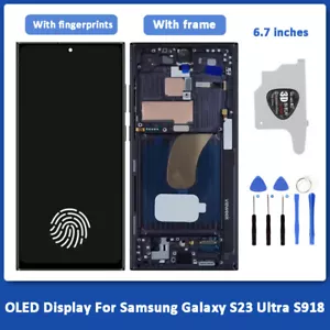 OLED LCD Display For Samsung Galaxy S23 Ultra S918 Touch Screen Digitizer+Frame - Picture 1 of 19
