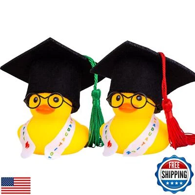 CoFuBcad Patos de Graduación Coche Salpicadero Decoraciones Paquete de 2 Goma Pato Coche O Foto 1 de 4