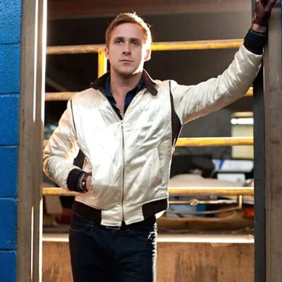 Ryan Gosling Scorpion Drive Jacket - Ivory & Brown Two Sided Bomber Jacket - Image 1 of 4