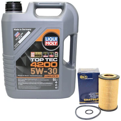 Motoröl Set 5W-30 5 Liter + Ölfilter SH 4786 P für Renault Clio II 1.2 16V 75 PS - Bild 1 von 4