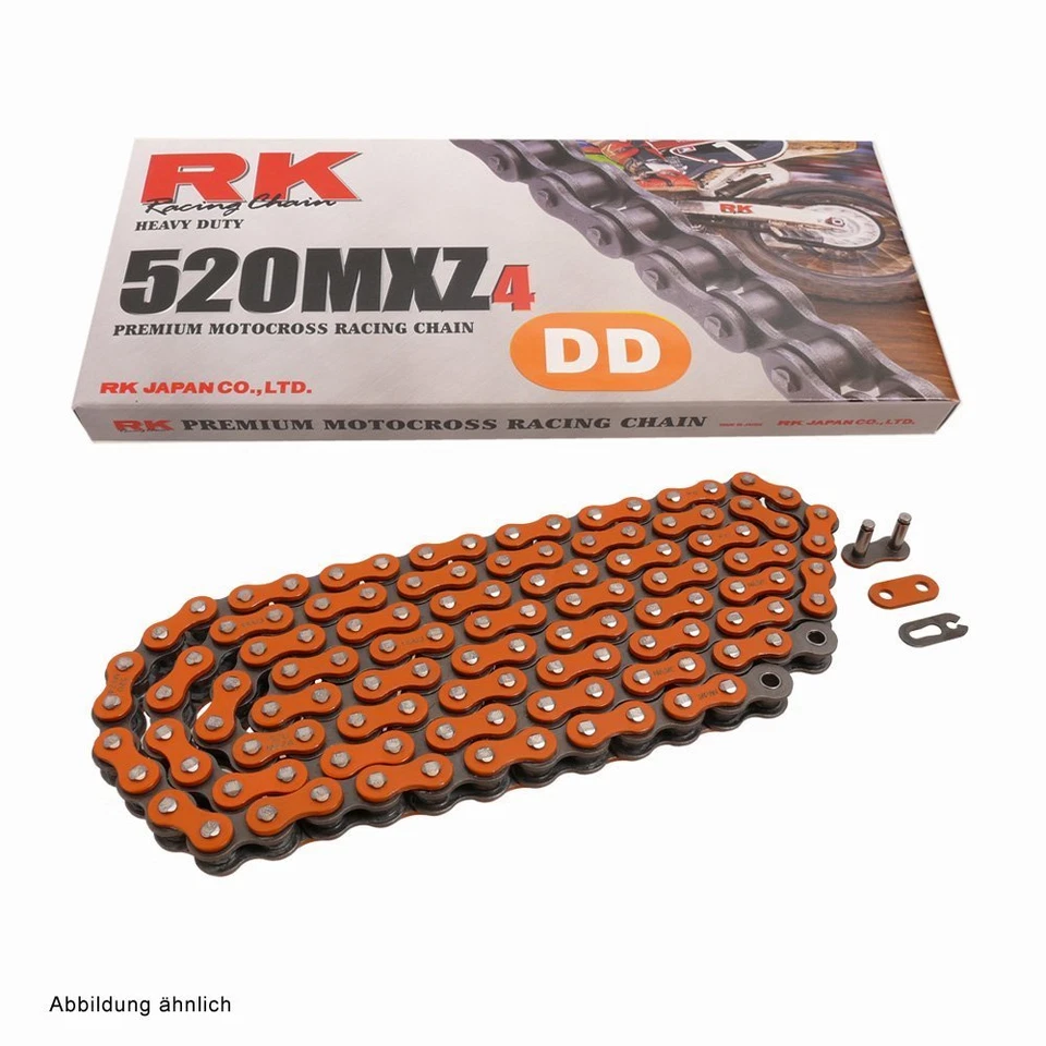 catena trasmissione moto cross enduro Rk Mxz4 colorata arancio passo 520 KTM EXC - Immagine 1 di 1