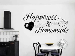 Kitchen Wall Sticker, Happiness is Homemade, Family Wall Sticker Quote Decals - Picture 1 of 9