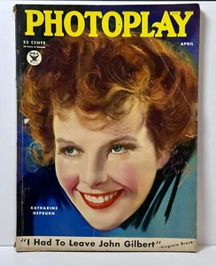 April 1934, KATHARINE HEPBURN, "PHOTOPLAY" Zeitschrift (ohne Etikett) - Bild 1 von 5