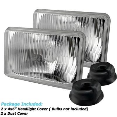 4X6 inch Glass Headlight Halogen Semi Sealed Stock H4 Conversion Original Look - Image 1 of 4