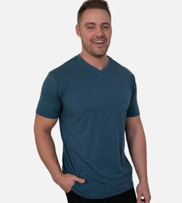 Cariloha Men's Bamboo V-Neck Tee Bermuda Blue - Small - Image 1 of 2