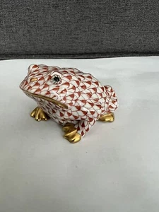 Rare Vintage Herend Porcelain Rust Fishnet Frog MINT! - Picture 1 of 11