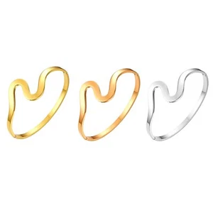 Women Girls Stainless Steel Wave Shaped Bangle Bracelet Wristband Jewelry Gift - Picture 1 of 16