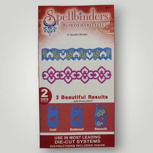 Spellbinders Borderabilities RETIRED Spades Border CUT EMBOSS STENCIL S4-217 - Picture 1 of 4