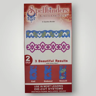 Spellbinders Borderabilities RETIRED Spades Border CUT EMBOSS STENCIL S4-217 - Image 1 of 4