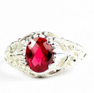 CREATED RUBY Sterling Silver Ladies Ring -Handmade • SR113 - Picture 1 of 5