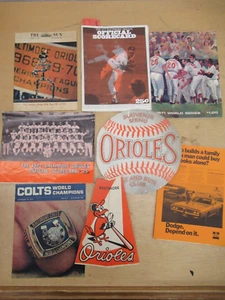 Early 1970s Baltimore Orioles Colts Lot Scorecards Tickets World series program+ - Picture 1 of 18