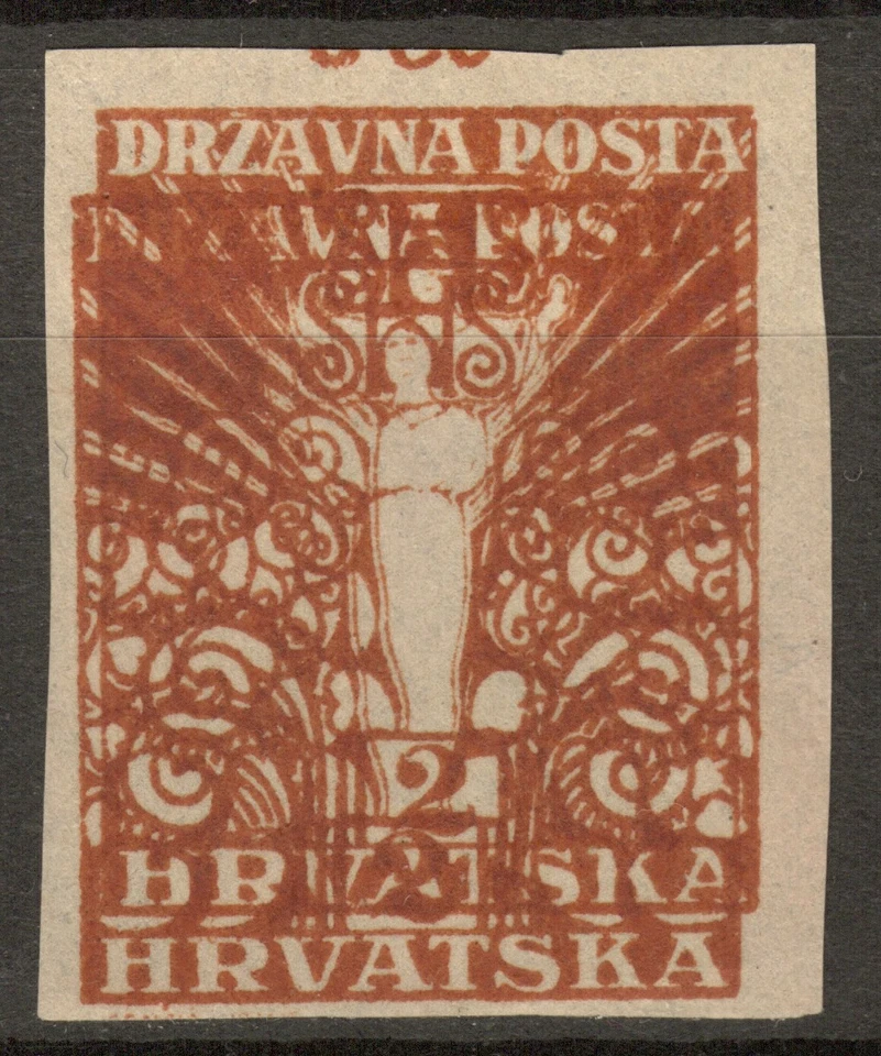 SHS CROACIA 1919 Yugoslavia - 2 rellenos DOBLE IMPRESIÓN variedad NG como emitido Foto 1 de 1
