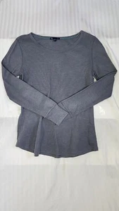 Gap Mens Small Charcoal Gray Waffle Knit Shirt Long Sleeve Crew Neck Grey - Picture 1 of 8
