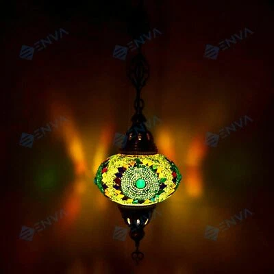 Lustre suspension plafonnier mosaïque turque marocain luminaire lampe-ampoul - Photo 1/4