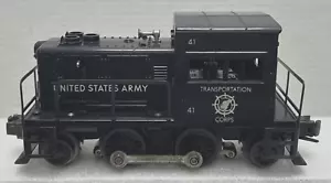 LIONEL O-GAUGE 41 UNITED STATES ARMY TRANSPORTATION CORPS SWITCHER - WORKS! - Picture 1 of 12
