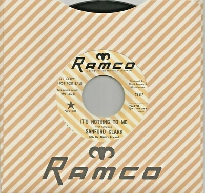 Cool 2021 pressing: SANFORD CLARK "It's Nothing To Me" b/w "The Fool" Ramco 45 Foto 1 de 4