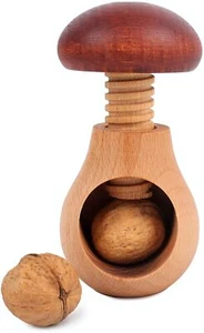 Creative Home Holz-Nussknacker | Pilzförmig | 10 x 6 cm | Natürliches Buchenholz - Bild 1 von 7
