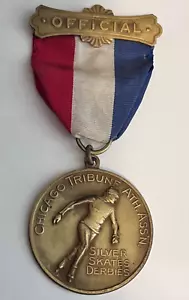 24º Anual Chicago Tribune Patines de Plata Derbis Medalla Oficial 1941 Patín sobre Hielo - Imagen 1 de 4