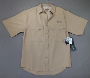NWT Realtree Fishing Guide Shirt Mens Small Tan Light Vented Button Short Sleeve - Picture 1 of 9