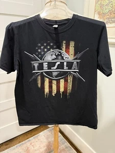 Gildan Tesla 2021 Tour Let's Get Real Tee Graphic Band T-Shirt Schwarz Gr. M - Bild 1 von 6