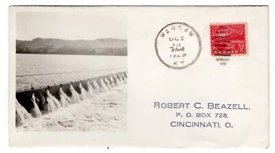 #681 Ohio River 1929 FDC Beazell Photo 30C Unofficial City Warsaw KY - Image 1 of 2