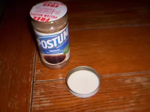 POSTUM instant hot beverage glass jar metal lid and still sealed AWESOME! - Picture 1 of 3