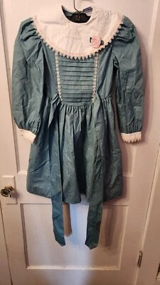 Vestido De Colección Polly Flinders Verde Niñas Talla 10 Manga Larga Cuello Cottage Core Foto 1 de 3