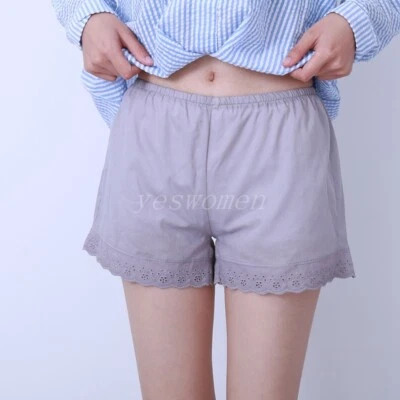 Mujeres 100% Algodón Puro Encaje Slip Pettipants Bloomer Medio Slip Pantalones Cortos Bajo Falda Foto 1 de 4