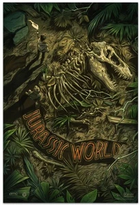 Jurassic World Dinosaur Fossil Movie Film Poster Screen Print Art 24x36 Mondo - Picture 1 of 1
