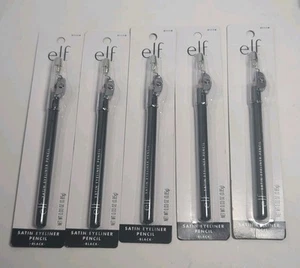 Lot Of 5 : e.l.f Satin Eyeliner Pencil With Sharpener #  Black   - Picture 1 of 1