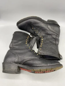 DOUBLE H Schnürstiefel Leder Herren 10.5EE Schnürer Schwarz DH9634 Combat Vintage - Bild 1 von 20