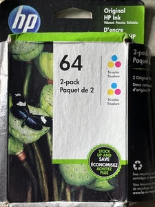 Original HP 64 2er Pack Tri-Color Tintenpatronen NEU VERSIEGELT Karton Mai/23 Original - Bild 1 von 3