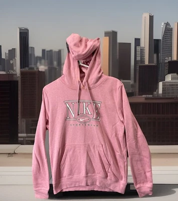 🔥 Nike • Logo Graphic Pink Pullover Hoodie Sweatshirt • Women’s Sz S Small $70 - Image 1 of 4