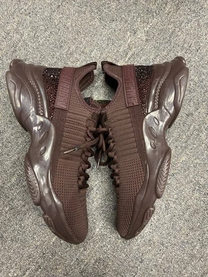Steve Madden Maxima Sneakers Womens 9.5M Burgundy Rhinestone Chunky Sole Glam - Image 1 of 4