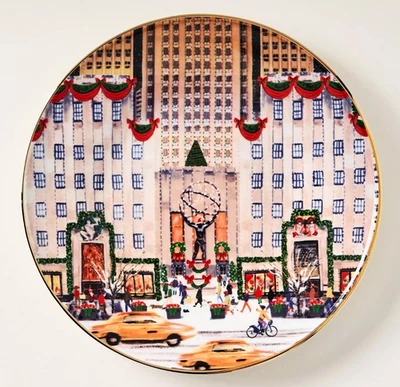 Anthropologie Holiday In The City Dessert Plate New York 2025 Stoneware New - Image 1 of 4
